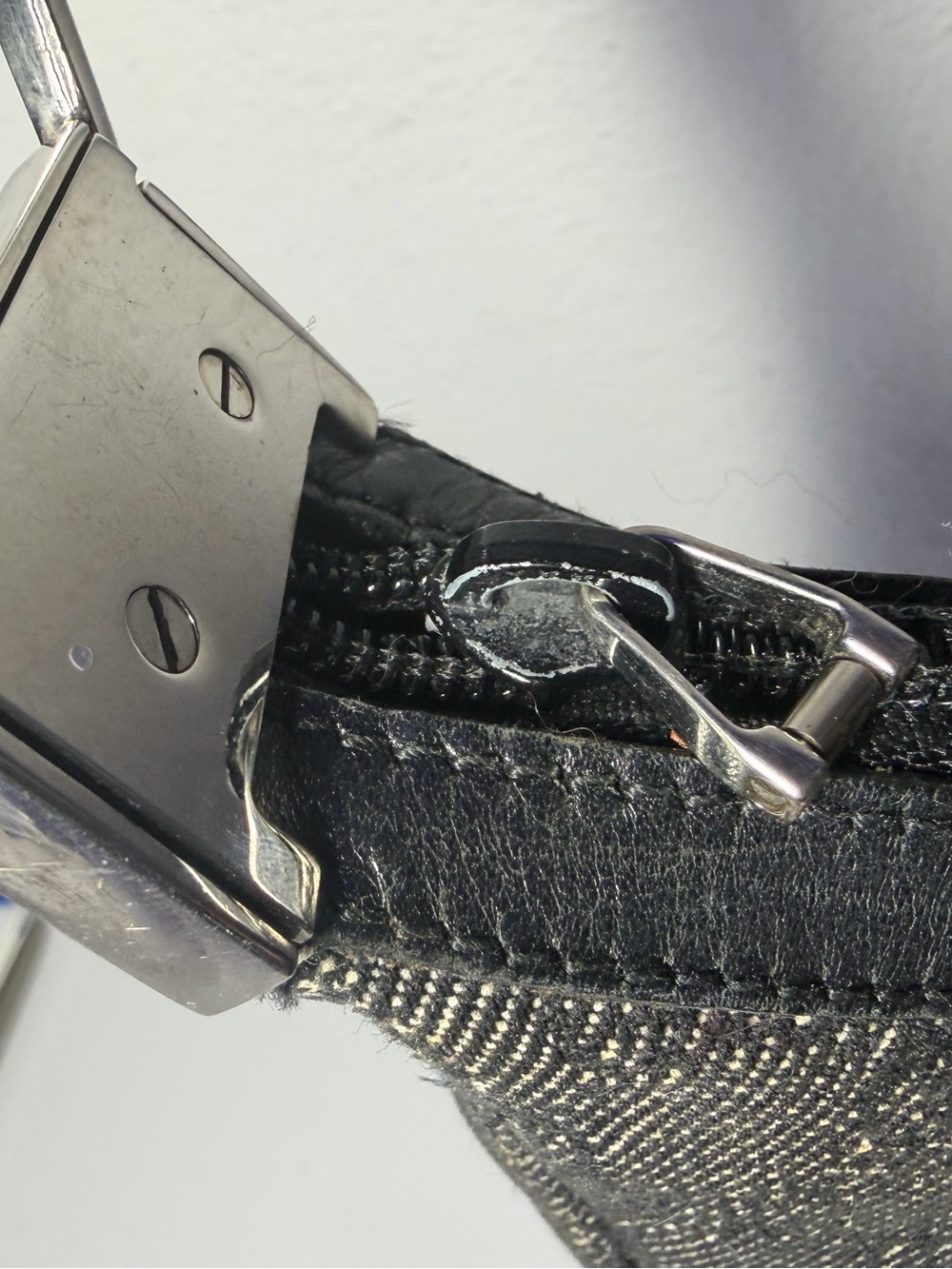 Gucci Black Denim Adjustable Strap Bag with Silver Hardware and COA - Picture 10 of 16